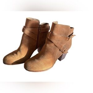 Gianni Binni Davis brown Suede Leather Heel Ankle Boots - western Size 9.5